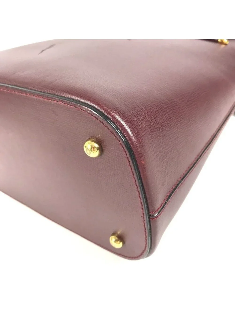 Cartier Shoulder Bag Logo Leather Bordeaux